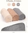 Microfiber Hair Towel 3 Pack, Hair Towel With Button, Super Absorbent Hair Towel Wrap For Curly Hair, Fast Drying Hair Wraps For Women, Anti Frizz Microfiber Towel, Gray &amp; Camel &amp; Brown