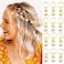 Naiska 12Pcs Gold Pearl Shiny Hair Accessories: Braid Clips, Dreadlock Accessories, Wedding Hair Pins With Crystal Rhinestones, Hair Jewelry For Women Cuffs, Charms, Rings