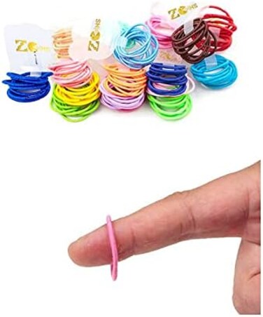 ربطات شعر مرنة من Zcoins للشعر الرقيق، حزمة قيمة لحامل ذيل الحصان للفتيات حديثي الولادة، 100 قطعة/الحزمة متعددة الألوان مختلطة