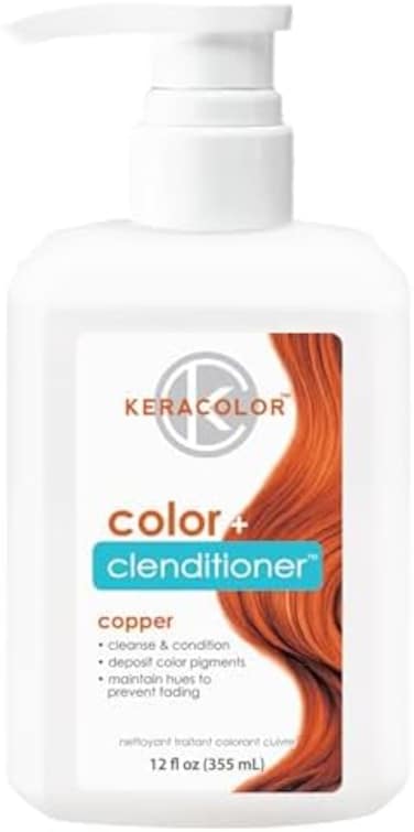 Keracolor Clenditioner Copper Hair Dye - Semi Permanent Hair Color Depositing Conditioner, 12 Fl. Oz.