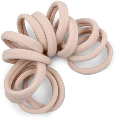 Cyndibands Soft And Stretchy 1.5' Seamless Fabric Ponytail Holders In Cream For Blondes - 12 Hair Ties