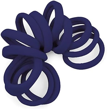 Cyndibands Gentle Hold ناعمة وقابلة للتمدد بدون خياطة 1.5 بوصة من نسيج النايلون المرن بدون معدن - 12 ربطة شعر (أزرق داكن)