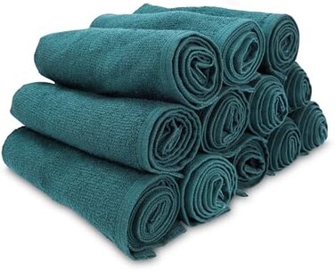 Arkwright Bleach Safe Salon Towel - 100% Ring Spun Cotton Super Soft, Lightweight, Quick Dry, Absorbent Hand Towels, Perfect For Spa, Facials, Gym, Cosmetology, 16 X 28 In. (Pack Of 12), Hunter Green