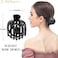 Rc Roche Ornament 6 Pcs Womens Stylish Rose Dome Comb Clamp Shell Plastic No Slip Strong Secure Grip Side Slide Bun Maker Beauty Accessory Hair Clip, Large Black