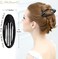 Rc Roche Ornament 6 Pcs Hair Clip Classic Oval Side Opening Slide Plastic Curve Flat Comb Inner Teeth Clamp Barrette Girls Ladies Beauty Accessory Grip, Large Black