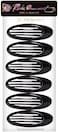 Rc Roche Ornament 6 Pcs Hair Clip Classic Oval Side Opening Slide Plastic Curve Flat Comb Inner Teeth Clamp Barrette Girls Ladies Beauty Accessory Grip, Large Black