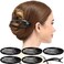 Rc Roche Ornament 6 Pcs Hair Clip Classic Oval Side Opening Slide Plastic Curve Flat Comb Inner Teeth Clamp Barrette Girls Ladies Beauty Accessory Grip, Large Black