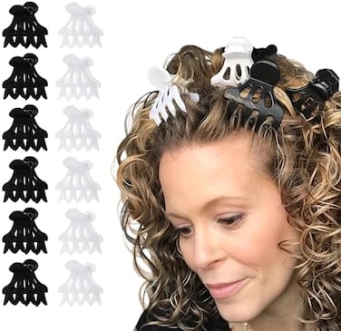 مشابك مخالب كيرل كيبر للشعر السميك والرقيق، مشابك الفك الدوارة (12 قطعة) - مشابك شعر متوسطة واسعة الأسنان للنساء تدعم وتخلق حجمًا - إكسسوارات تصفيف الشعر خفيفة الوزن وسهلة التنظيف