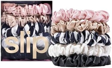 Slip Pure Mulberry 22 Momme Silk Midi 5 Scrunchies Hair Tie Multi-Pack Set