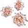 Set Of 3 Small Rose Gold Tone Metal Rhinestone Crystal Hair Clips For Women Girls
