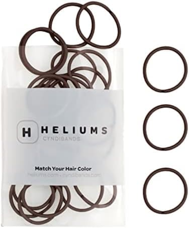 Heliums Dark Brown Brunette Small Hair Elastics, 2Mm Mini Color Match Hair Ties For Kids, Braids And Fine Hair - 48 Count (Dark Ash Brown)