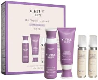 Virtue Flourish Hair Growth Regimen For Women With Minoxidil 5% Foam For Fine Or Thinning Hair, Sulfate Free, Color Safe