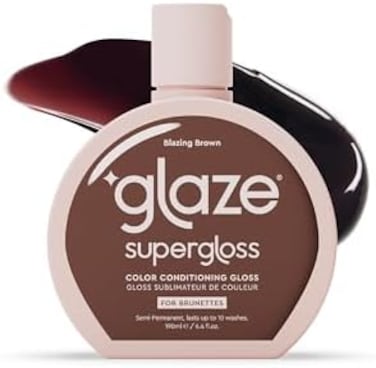 Glaze Super Gloss Colour Conditioning Gloss &ndash; Blazing Brown For Natural Medium To Dark Brown Hair &ndash; Rinse Out Semi-Permanent Hair Gloss That Enhances Colour And Boosts Shine &amp; Hydration