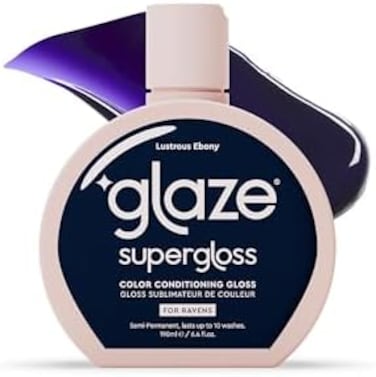 Glaze Super Gloss Colour Conditioning Gloss &ndash; Lustrous Ebony For Natural Black Hair &ndash; Rinse Out Semi-Permanent Hair Gloss That Enhances Colour And Boosts Shine &amp; Hydration