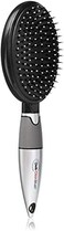 Qwik Clean Self Cleaning Hair Brush - Easy Clean Retractable Bristles - Patented Detangler - Black