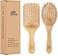 2Pcs Large Natural Wooden Bamboo Hair Combs Set (Rectangle+Oval) Bamboo Bristle Detangling Hairbrush For Women, Men And Kids Reduce Frizz, Massage Scalp For Straight Curly Wavy Dry Wet