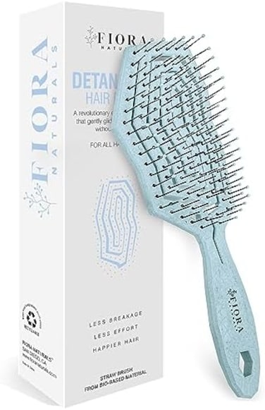 Hair Detangling Brush -100% Bio-Friendly Detangler Hair Brush W/Ultra-Soft Bristles- Glide Through Tangles With Ease - For Curly, Stright, Women, Men, Kids, Toddlers, Wet (Ocean)