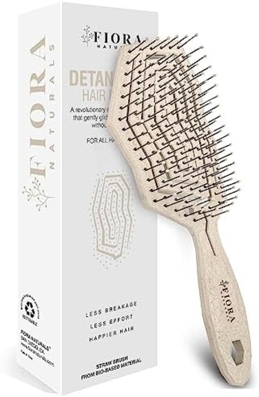 Hair Detangling Brush -100% Bio-Friendly Detangler Hair Brush W/Ultra-Soft Bristles- Glide Through Tangles With Ease - For Curly, Stright, Women, Men, Kids, Toddlers, Wet And Dry Hair