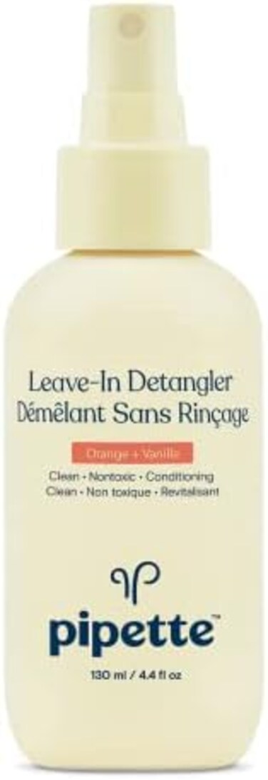 Pipette Leave-In Hair Detangler - Silicone-Free Kids Detangling Spray - 100% Plant-Derived Nourishing Squalane - Orange + Vanilla Aroma, All Hair Types &amp; Textures, 4.4 Fl Oz