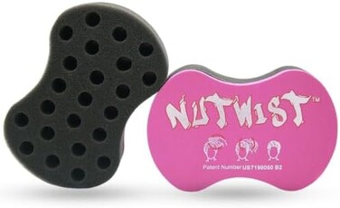 Nudred (Big Holes, Pink) - Curl Sponge - Nutwist Pink Twist Sponge Brush For Curls, Coils And Twists - Natural Hair Curl Brush For Men And Women - Big Holes