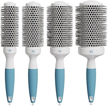 Osensia Round Brush Set For Blow Drying And Styling - Ceramic Ionic Thermal Brushes, Wet Hair Brush Bundle With Travel Bag For Women And Men