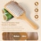 Hair Brush-Natural Wooden Bamboo Brush + Free Detangle Tail Comb Instead Of Brush Cleaner Tool, Eco-Friendly Paddle Hairbrush For Women Men And Kids Make Thin Long Curly Hair Health And Massage Scalp