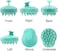 مدلك فروة الرأس، فرشاة شامبو للعناية بفروة الرأس، مشط سيليكون لتدليك الجسم، أخضر