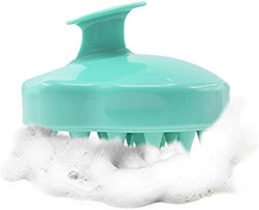 مدلك فروة الرأس، فرشاة شامبو للعناية بفروة الرأس، مشط سيليكون لتدليك الجسم، أخضر