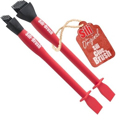 Sili-Brush - Silicone Glue Brush With Applicator (1" And 1/2" Brushes) Glue Dries And Peels Off. Ideal For Wodworking, Arts, Crafts, Around The Home And Hobbyists. Tips Made From Silicone Rubber. &hellip;