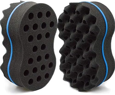 Mtwist Hair Sponge Brush Two Sides Dread Dreading Wave Ing Foam Afro Barber Curl Sponge For Women And Men Boy Girl Small And Big Holes 1 Pcs