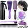 10Pcs Detangling Brush For Black Natural Hair, Curly Hair Brush Set With Sleep Bonnet For Afro America/African Hair 3A To 4C Texture, Detangling Brush Set Easier And Faster Detangling On Wash Days