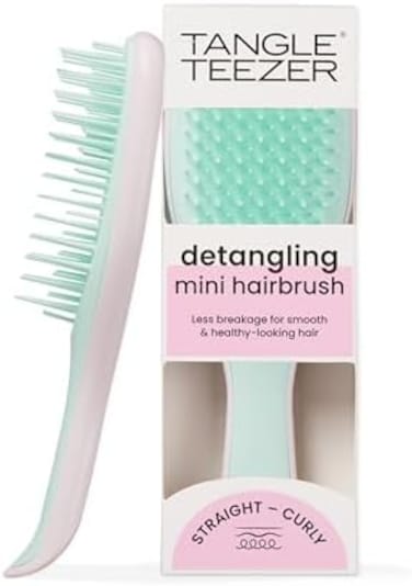 فرشاة تانجل تيزر الصغيرة لفك تشابك الشعر، فرشاة فك تشابك الشعر الجافة والرطبة للسفر والأيدي الصغيرة، ثنائي مارشميلو