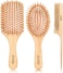 3Pcs Bamboo Hair Brush Set,Natural Wooden Brush For Women, Madam, Paddle Detangling Brush For Dry/Curly/Thick/Thin/Straight Hair