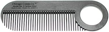 Model 2 Carbon Fibre, Made In USA, Anti-Static, 10 Cm (4 Inches) Long, Fine-Tooth, Pocket &amp; Travel Comb, For Thinner Hair, Beard &amp; Moustache Comb