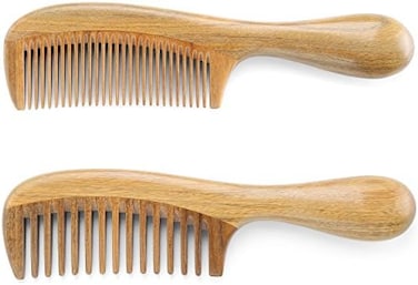 Onedor - Peines De Madera De S&aacute;ndalo 100% Verde, Hechos A Mano, Antiest&aacute;ticos, Para Desenredar El.