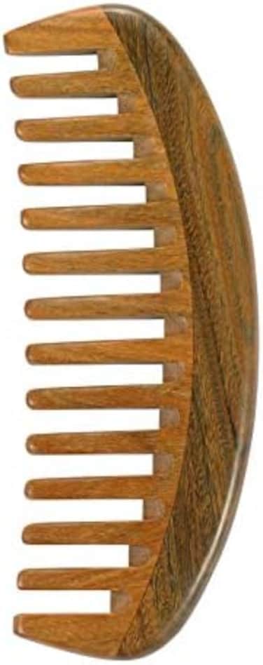Louise Maelys Sandalwood Wide Tooth Hair Comb For Detangling - Anti Static Wooden Comb For.