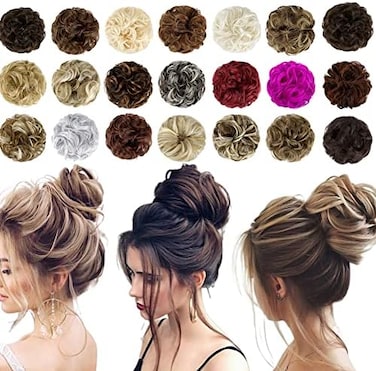 Qunlinta Messy Bun Hair Piece Hair Bun Thick Updo Scrunchies Hair Extensions Ponytail Hair Pieces For Women Girls Light Auburn