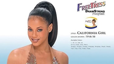 ضفائر ذيل حصان صناعية برباط من Freetress - فتاة كاليفورنيا (4 بني متوسط)