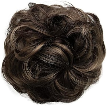 Caisha Prettyshop Scrunchie Scrunchy Bun Up Do Hair Piece Hair Ribbon Ponytail Extensions Wavy Curly Or Messy Brown Mix 32Ah12