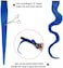 5 Pcs Blue Hair Extensions 18 Inches Colored Christmas Party Highlights Straight Hair Clip In Human Hair Extensions In Multiple Colors