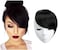Sarla Synthetic Hairpieces False Bangs Clip-In Bangs Side Swept Bangs Extension B2 (2# Natural Black)
