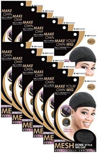 Qfitt (12 Pack) - Mesh Dome Style Wig Cap 5011