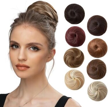 Sarla Hair Bun Extension Beach Blonde Synthetic Fake Ballet Buns Hair Piece For Women Girls Lady Updo Donut Chignon