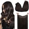 Hair Extensions Halo Hair Extensions Dark Brown 12 Inch 70G Hairpiece Remy Human Hair Extensions Straight Hidden Crown Wire Hair Extensions With Transparent Fish Line Invisible