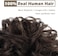 100% Human Hair Bun Extension - Human Hair Messy Bun Hairpieces Brown Hair Bun Extensions For Women - Real Human Hair Bun Natural Hair Bun Scrunchies Updo Chignons Daily - Dark Brown