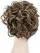 Rose Bud Chignon Hairpiece Curly Bun Extensions Scrunchie Updo Synthetic Combs In Messy Bun Hair Piece For Women Light Brown &amp; Ash Blonde Mixed