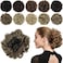 Rose Bud Chignon Hairpiece Curly Bun Extensions Scrunchie Updo Synthetic Combs In Messy Bun Hair Piece For Women Light Brown &amp; Ash Blonde Mixed