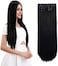 Reecho 26 Straight Super Long 4 Pcs Set Thick Clip In On Hair Extensions Natural Black
