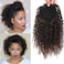Short Afro Kinky Curly Ponytail Hair Piece For African American Ponytail Extension Synthetic Afro Kinky Curly Ponytail For Women (Mix Dark Brown(1B/33))