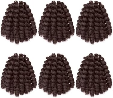 شعر كروشيه جامايكي مرتد - شعر كروشيه مجعد للنساء، شعر مجعد جامايكي ناعم ونطاط، وصلات شعر مجعد ذات مظهر طبيعي (4#، 6 بوصة (عبوة من 6 قطع))